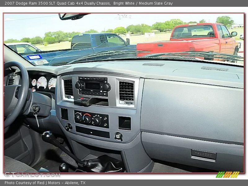 Bright White / Medium Slate Gray 2007 Dodge Ram 3500 SLT Quad Cab 4x4 Dually Chassis