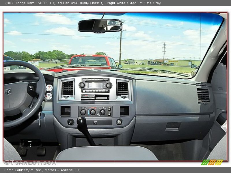 Bright White / Medium Slate Gray 2007 Dodge Ram 3500 SLT Quad Cab 4x4 Dually Chassis