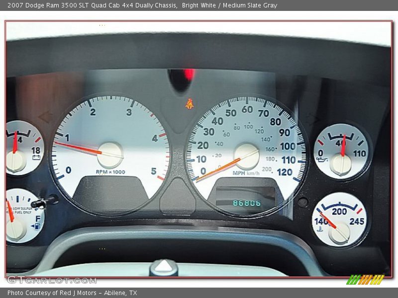 Bright White / Medium Slate Gray 2007 Dodge Ram 3500 SLT Quad Cab 4x4 Dually Chassis