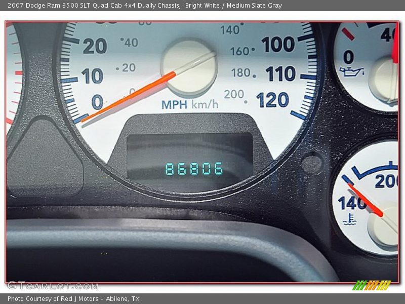 Bright White / Medium Slate Gray 2007 Dodge Ram 3500 SLT Quad Cab 4x4 Dually Chassis