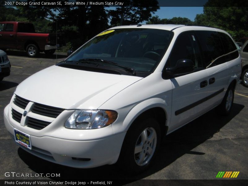 Stone White / Medium Slate Gray 2007 Dodge Grand Caravan SE