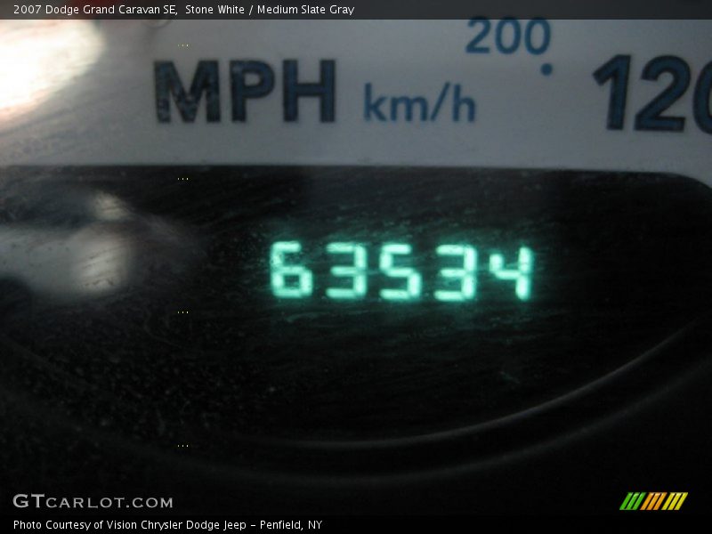 Stone White / Medium Slate Gray 2007 Dodge Grand Caravan SE
