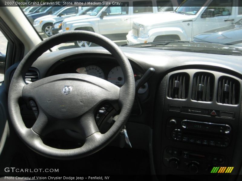 Stone White / Medium Slate Gray 2007 Dodge Grand Caravan SE