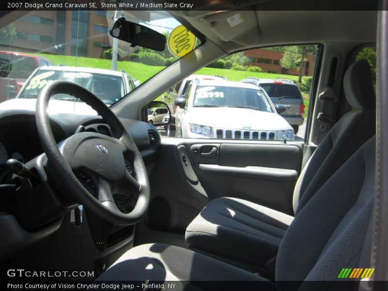 Stone White / Medium Slate Gray 2007 Dodge Grand Caravan SE