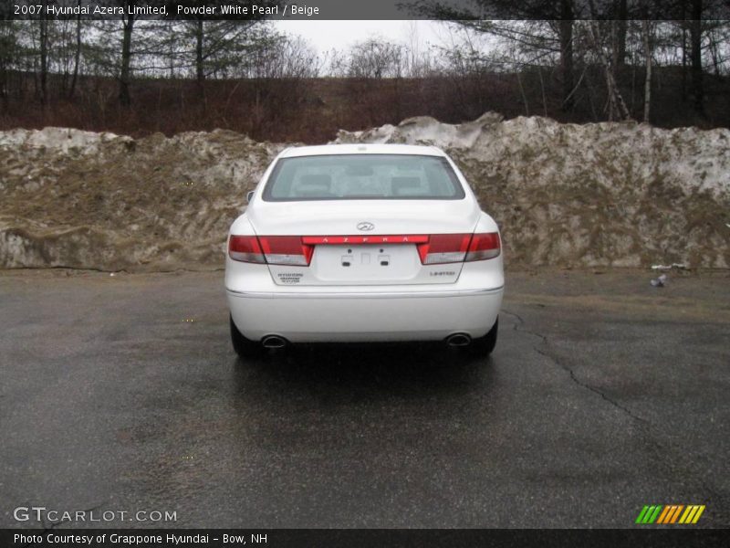 Powder White Pearl / Beige 2007 Hyundai Azera Limited