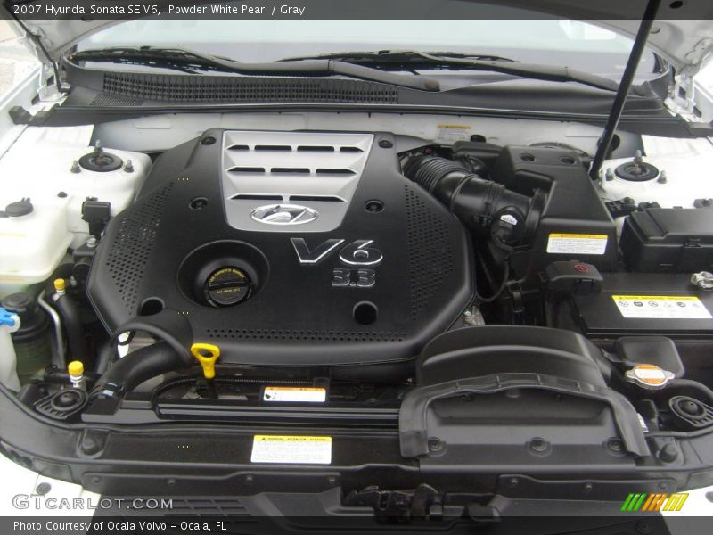 Powder White Pearl / Gray 2007 Hyundai Sonata SE V6