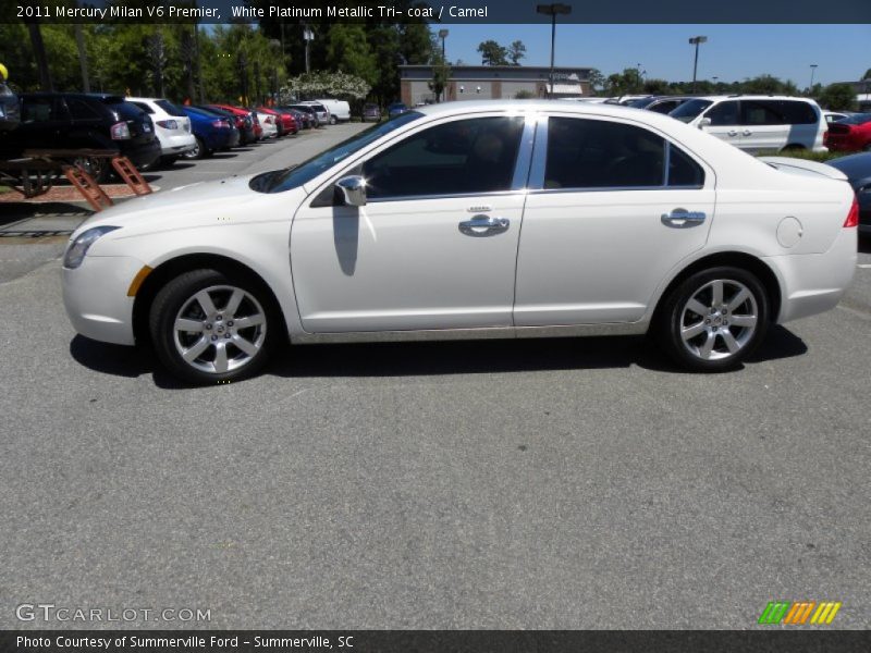 White Platinum Metallic Tri- coat / Camel 2011 Mercury Milan V6 Premier