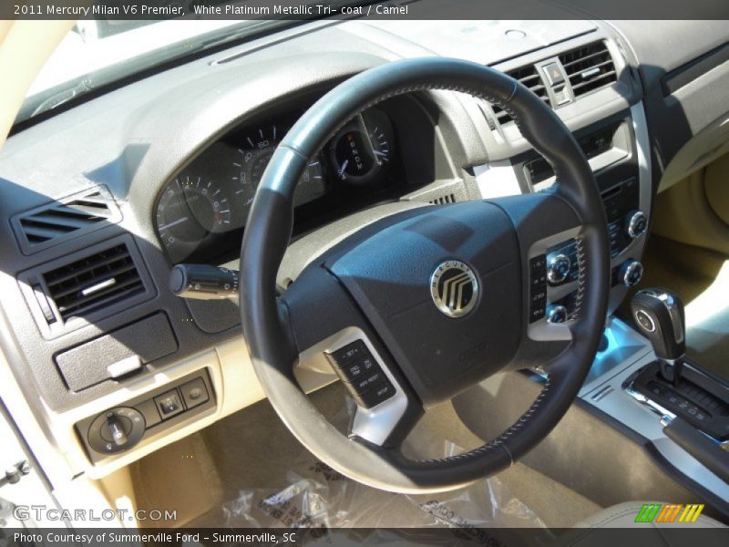 White Platinum Metallic Tri- coat / Camel 2011 Mercury Milan V6 Premier