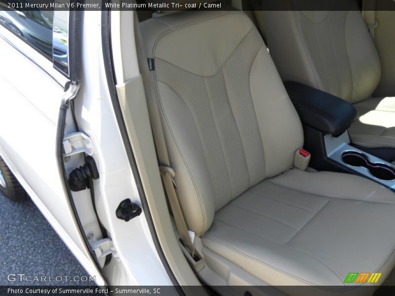 White Platinum Metallic Tri- coat / Camel 2011 Mercury Milan V6 Premier