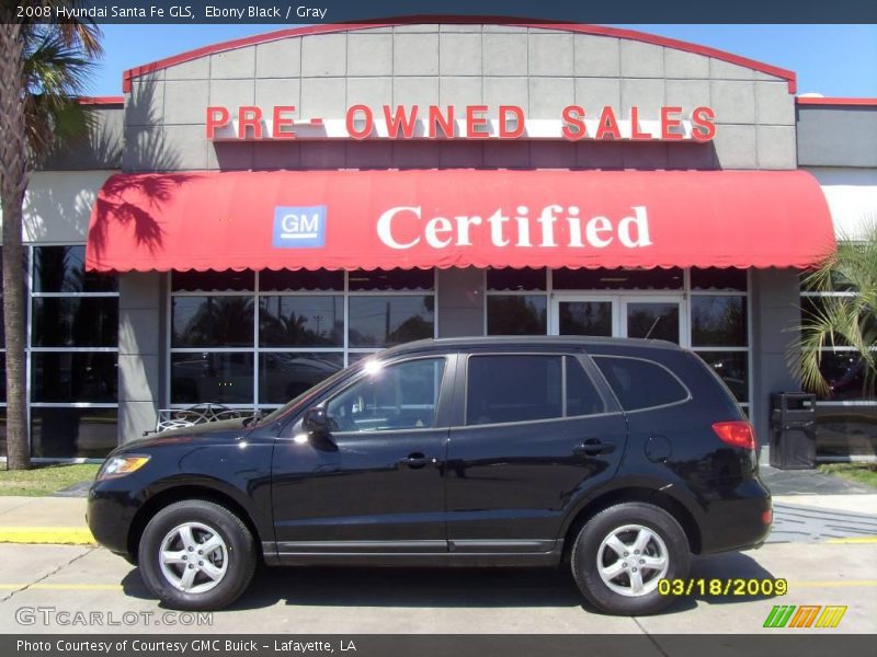 Ebony Black / Gray 2008 Hyundai Santa Fe GLS