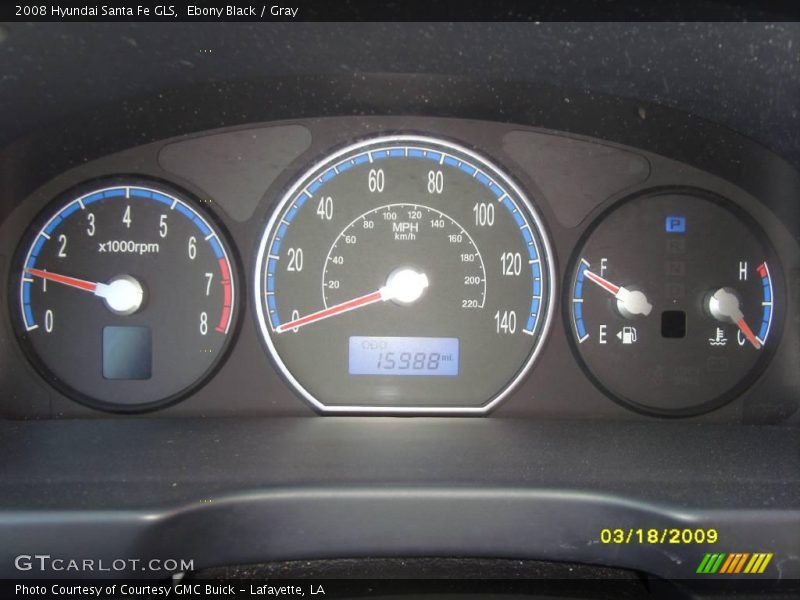 Ebony Black / Gray 2008 Hyundai Santa Fe GLS