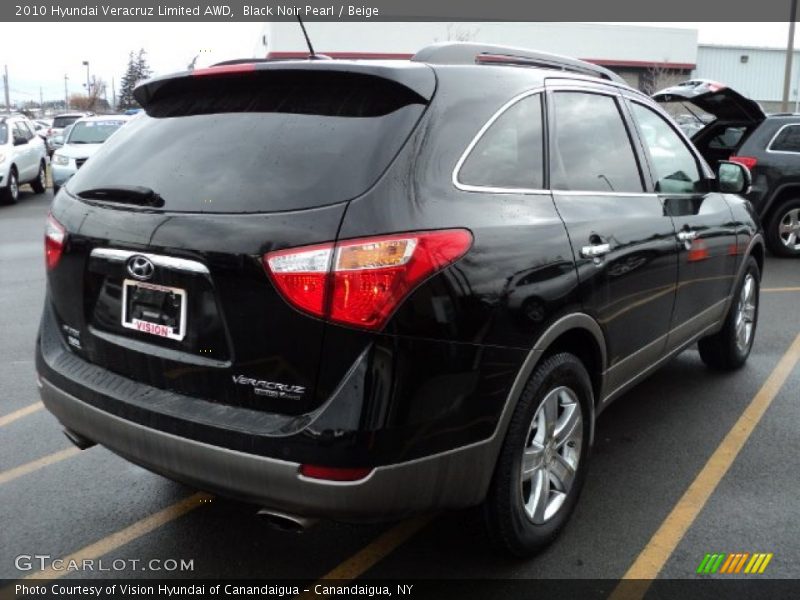 Black Noir Pearl / Beige 2010 Hyundai Veracruz Limited AWD