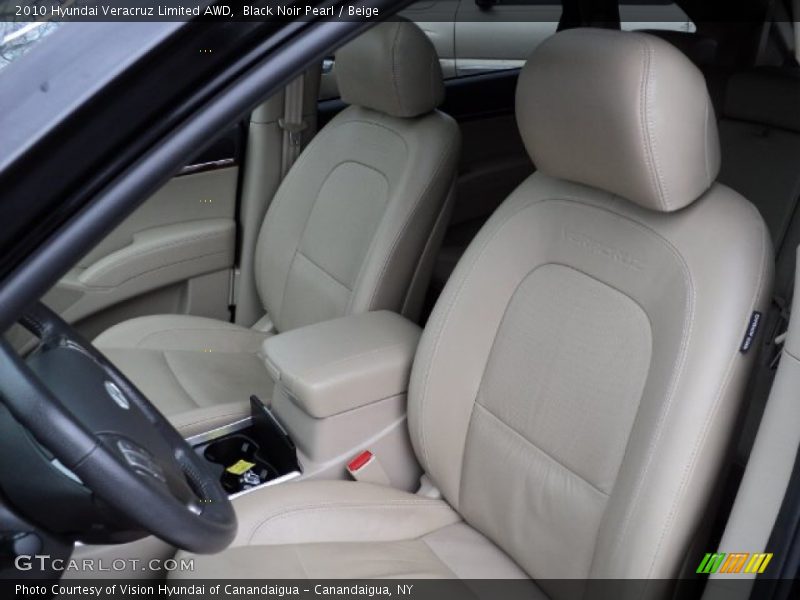 Black Noir Pearl / Beige 2010 Hyundai Veracruz Limited AWD