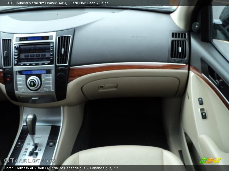Black Noir Pearl / Beige 2010 Hyundai Veracruz Limited AWD