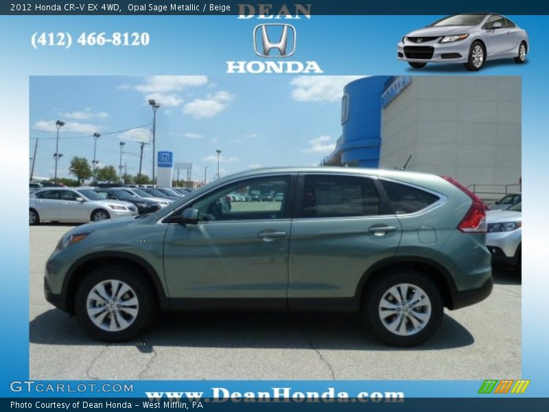 Opal Sage Metallic / Beige 2012 Honda CR-V EX 4WD