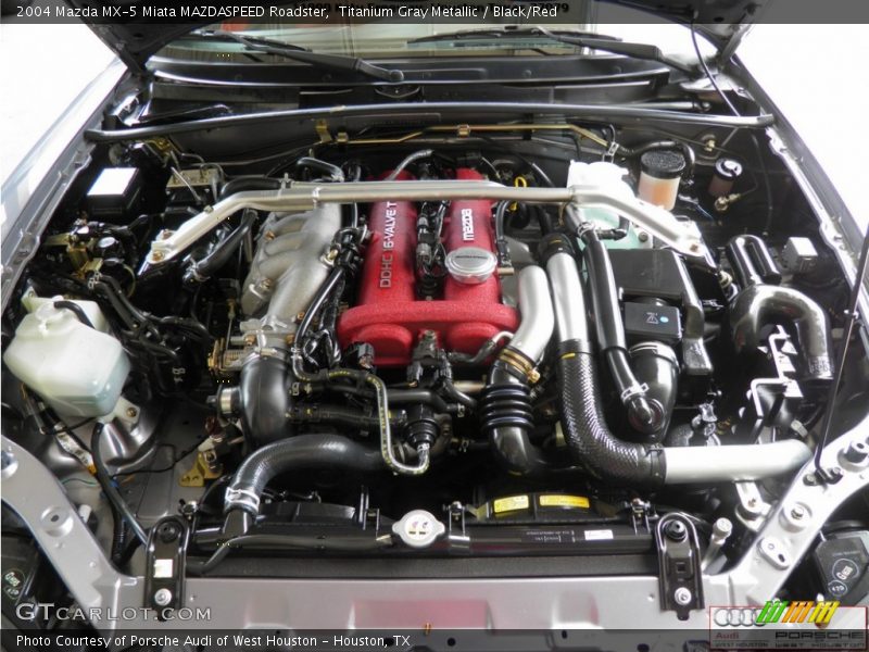 Titanium Gray Metallic / Black/Red 2004 Mazda MX-5 Miata MAZDASPEED Roadster