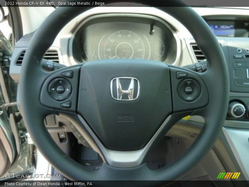 Opal Sage Metallic / Beige 2012 Honda CR-V EX 4WD