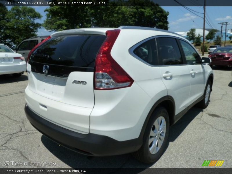 White Diamond Pearl / Beige 2012 Honda CR-V EX-L 4WD