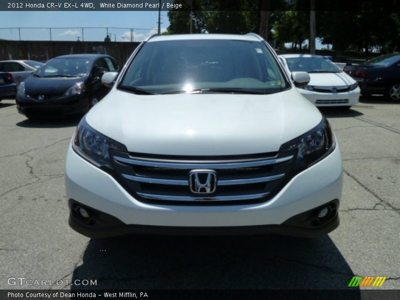 White Diamond Pearl / Beige 2012 Honda CR-V EX-L 4WD