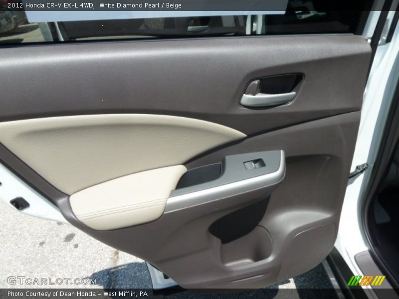 White Diamond Pearl / Beige 2012 Honda CR-V EX-L 4WD
