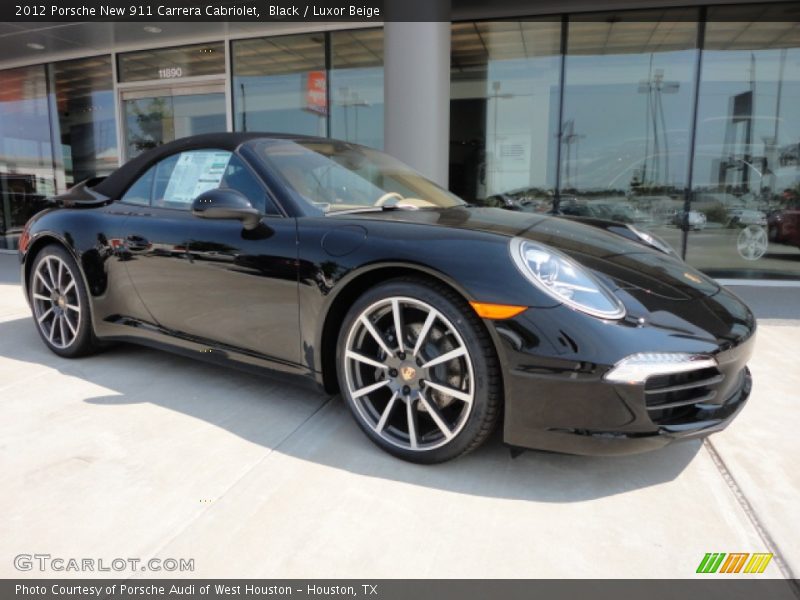 Black / Luxor Beige 2012 Porsche New 911 Carrera Cabriolet