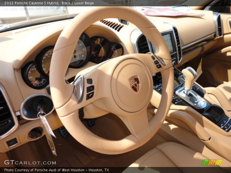 Black / Luxor Beige 2012 Porsche Cayenne S Hybrid