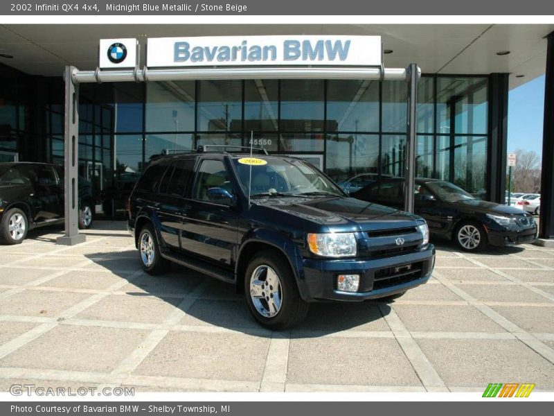 Midnight Blue Metallic / Stone Beige 2002 Infiniti QX4 4x4