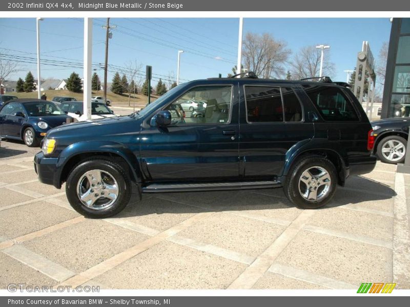 Midnight Blue Metallic / Stone Beige 2002 Infiniti QX4 4x4