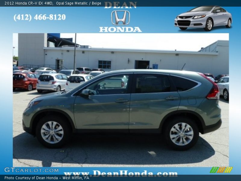 Opal Sage Metallic / Beige 2012 Honda CR-V EX 4WD