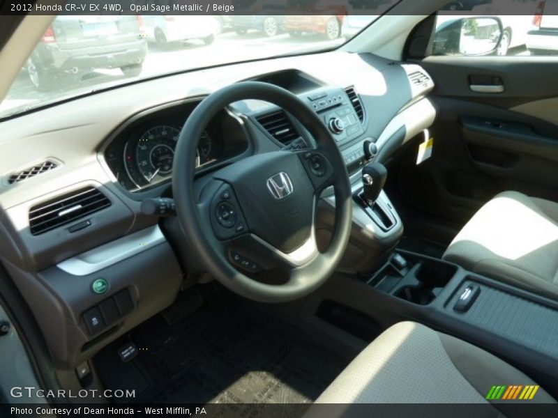 Opal Sage Metallic / Beige 2012 Honda CR-V EX 4WD
