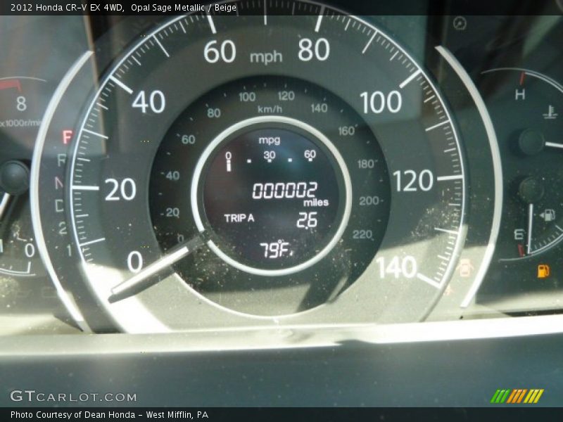 Opal Sage Metallic / Beige 2012 Honda CR-V EX 4WD