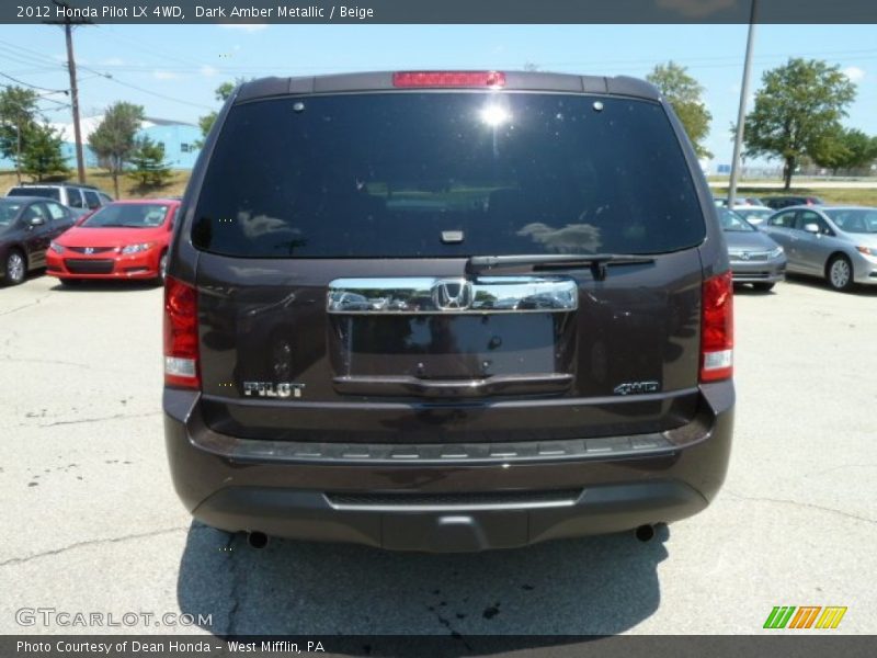 Dark Amber Metallic / Beige 2012 Honda Pilot LX 4WD