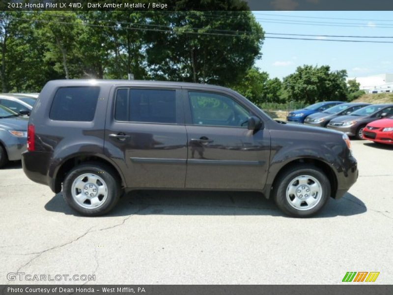 Dark Amber Metallic / Beige 2012 Honda Pilot LX 4WD