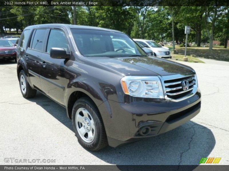 Dark Amber Metallic / Beige 2012 Honda Pilot LX 4WD