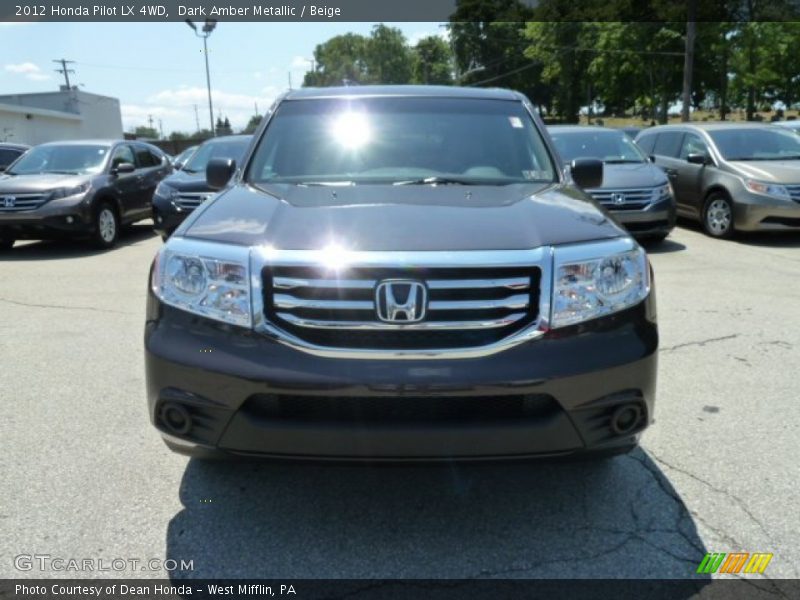 Dark Amber Metallic / Beige 2012 Honda Pilot LX 4WD
