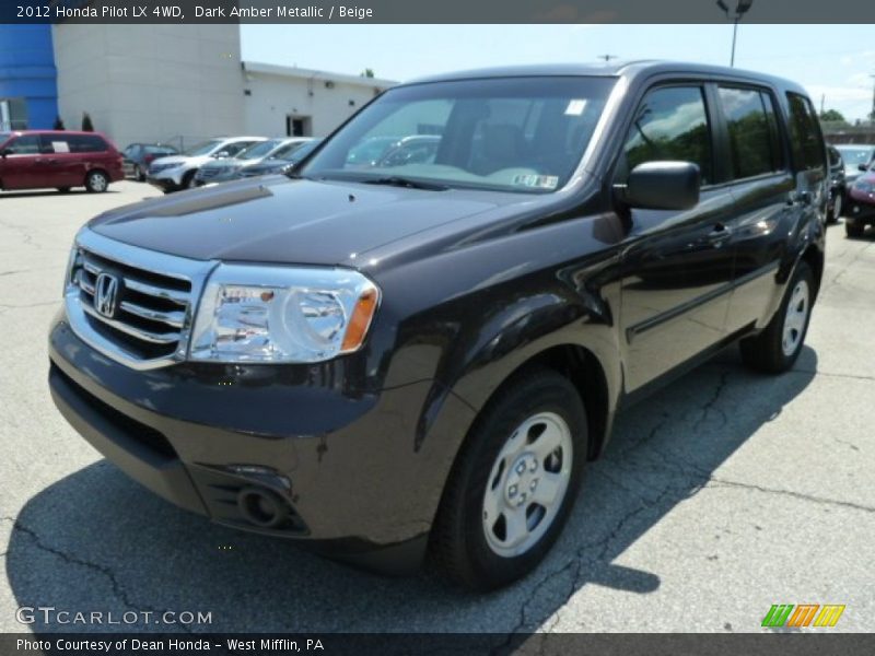 Dark Amber Metallic / Beige 2012 Honda Pilot LX 4WD