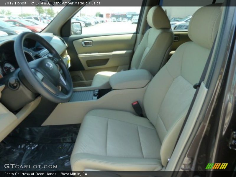 Dark Amber Metallic / Beige 2012 Honda Pilot LX 4WD