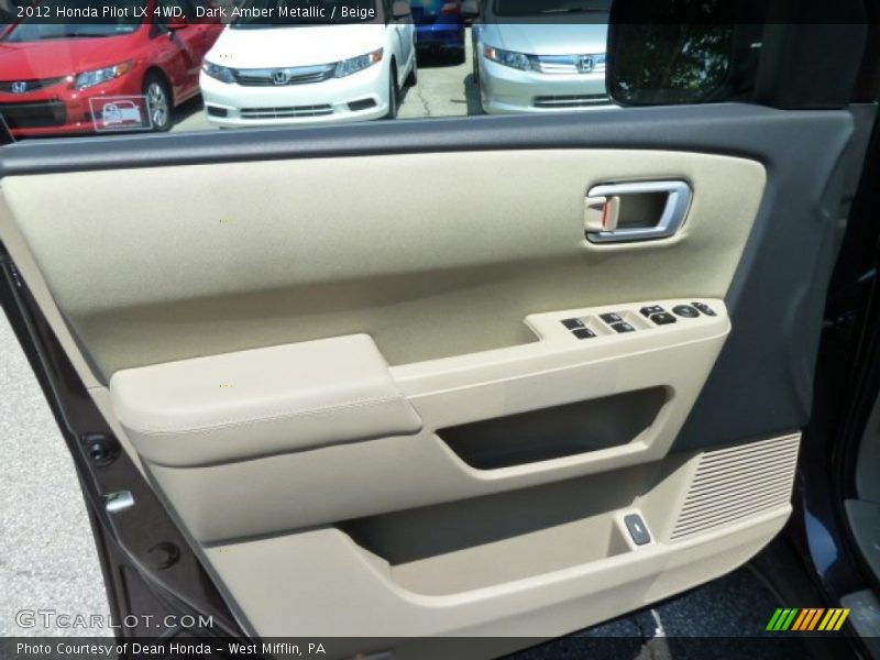 Dark Amber Metallic / Beige 2012 Honda Pilot LX 4WD