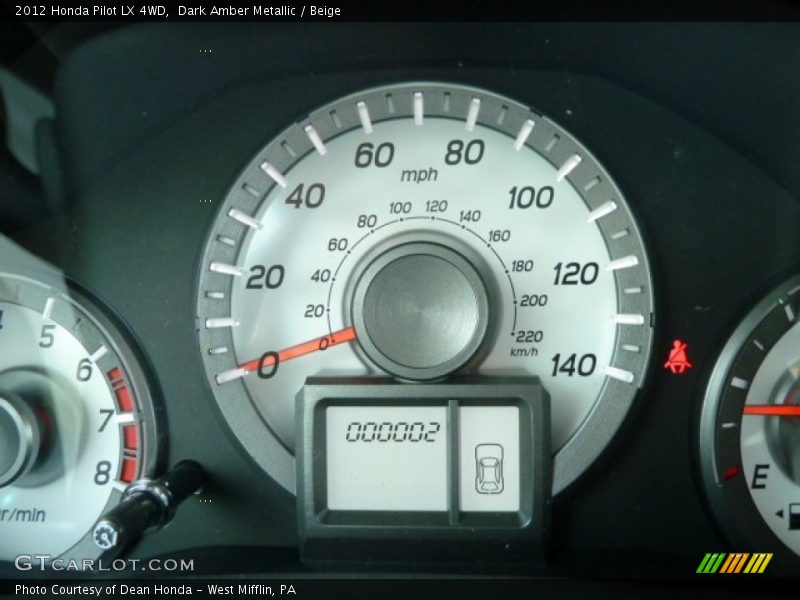 Dark Amber Metallic / Beige 2012 Honda Pilot LX 4WD