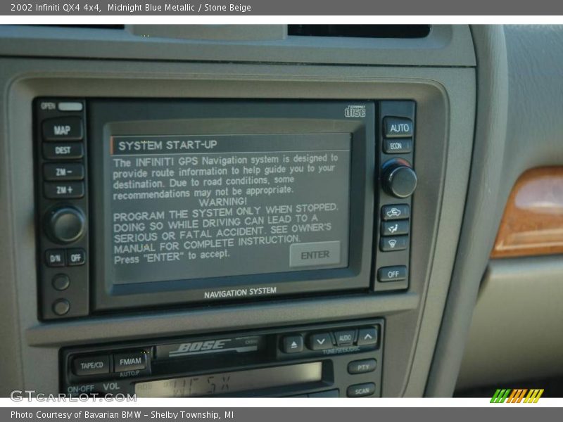 Midnight Blue Metallic / Stone Beige 2002 Infiniti QX4 4x4