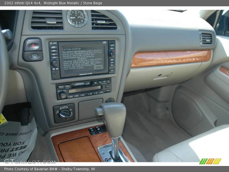 Midnight Blue Metallic / Stone Beige 2002 Infiniti QX4 4x4