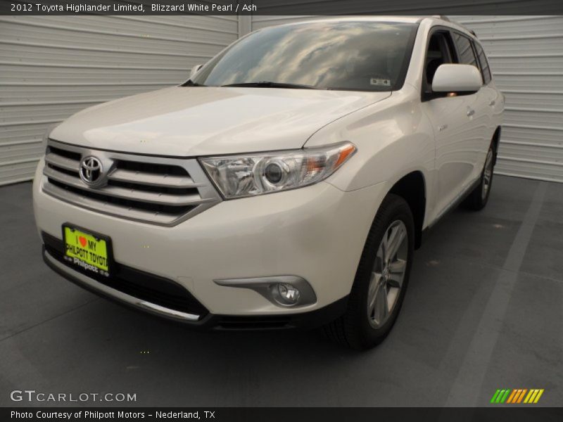 Blizzard White Pearl / Ash 2012 Toyota Highlander Limited