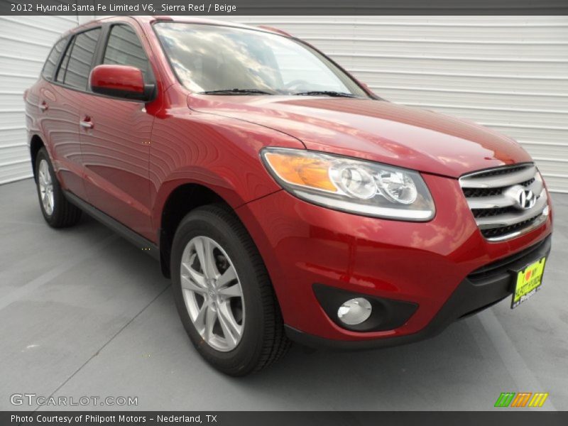 Sierra Red / Beige 2012 Hyundai Santa Fe Limited V6