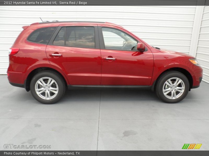 Sierra Red / Beige 2012 Hyundai Santa Fe Limited V6
