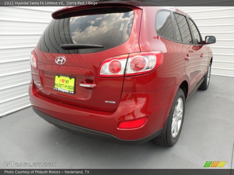 Sierra Red / Beige 2012 Hyundai Santa Fe Limited V6