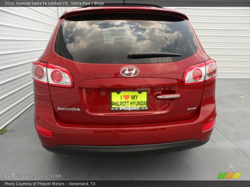 Sierra Red / Beige 2012 Hyundai Santa Fe Limited V6