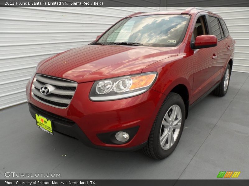 Sierra Red / Beige 2012 Hyundai Santa Fe Limited V6