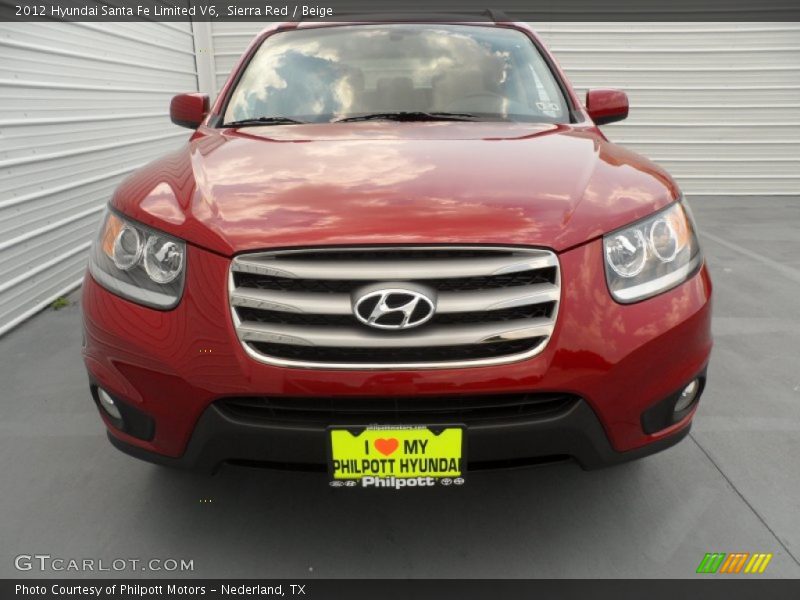 Sierra Red / Beige 2012 Hyundai Santa Fe Limited V6