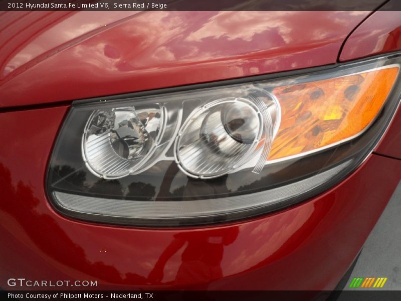 Sierra Red / Beige 2012 Hyundai Santa Fe Limited V6