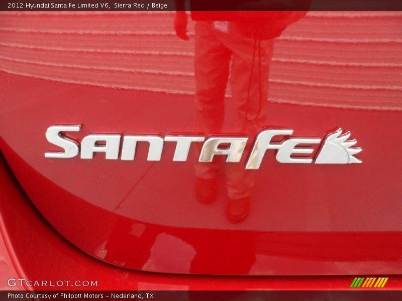 Sierra Red / Beige 2012 Hyundai Santa Fe Limited V6